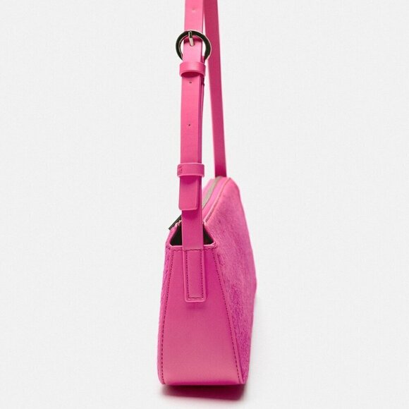 ZARA FAUX FUR LEATHER SHOULDER BAG - Picture 2 of 6